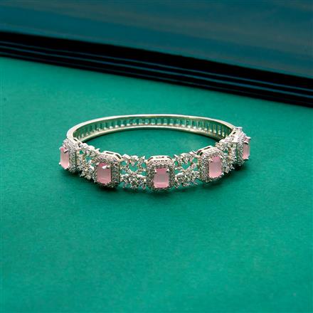 Cz Classic Kada With Rhodium Plating