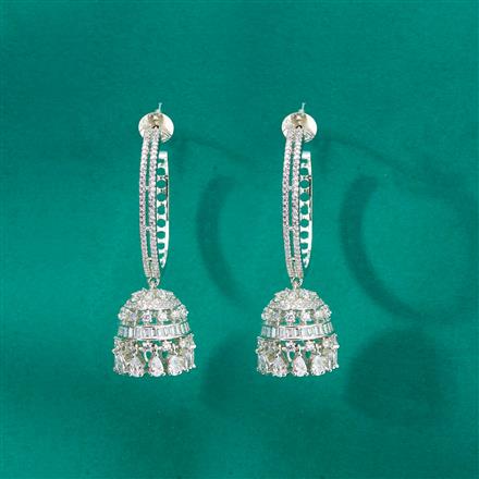 Cz Classic Jhumki With 2 Tone Rhodium Plating