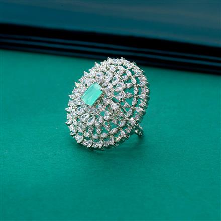 Cz Classic Ring With Rhodium Plating