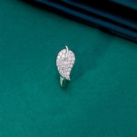 Cz Delicate Nose Ring With 2 Tone Rhodium Plating