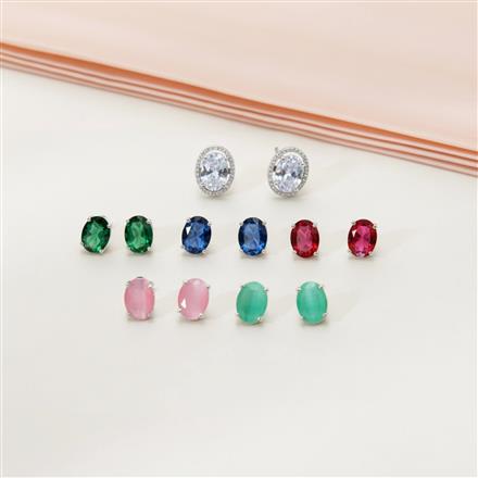 Cz Changeable Tops With Rhodium Plating