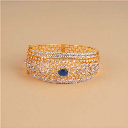 Cubic Zirconia Openable Kada With 2 Tone Plating