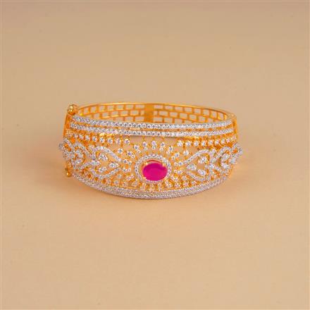 Cubic Zirconia Openable Kada With 2 Tone Plating