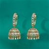 Cz Classic Jhumki With Mehndi 2 Tone Rhodium Plating