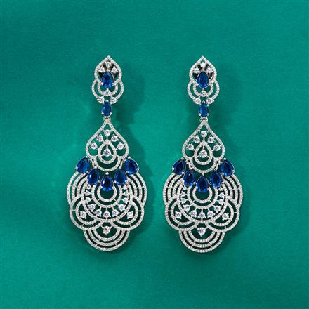 Cz Classic Earring With Rhodium Plating