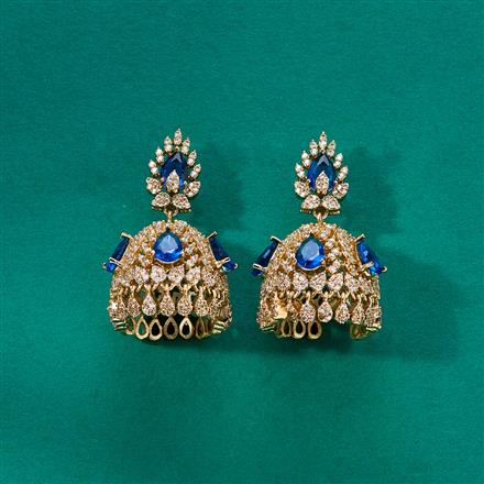 Cz Classic Jhumki With Mehndi Plating