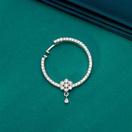 Cz Classic Nose Ring With 2 Tone Rhodium Gold Plating