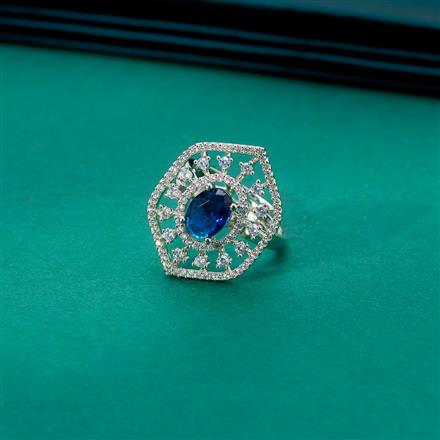 Cz Adjustable Ring With Rhodium Plating