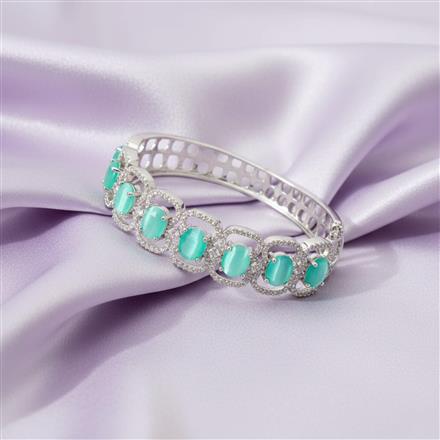 Cz Classic Kada With Rhodium Plating