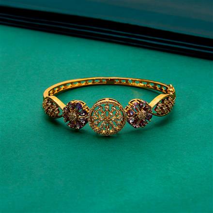 Cz Classic Kada With Mehndi Plating