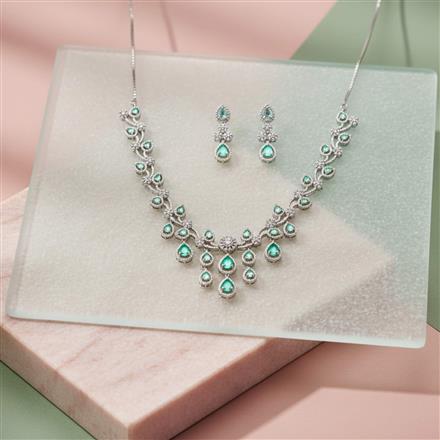 Cz Classic Necklace With Rhodium Plating