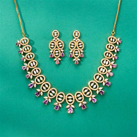 Cz Classic Necklace With Mehndi Plating