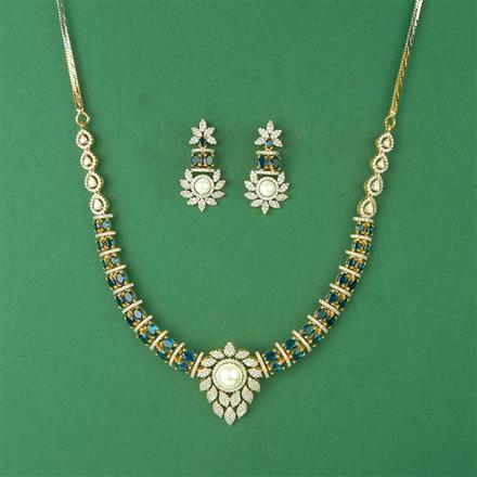 Cubic Zirconia Classic Necklace Set With 2 Tone Plating