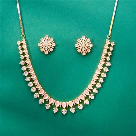Cubic Zirconia Classic Necklace Set With 2 Tone Plating