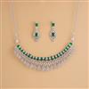 Cubic Zirconia Mukut Necklace Set With Rhodium Plating