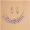Cubic Zirconia Mukut Necklace Set With Rhodium Plating