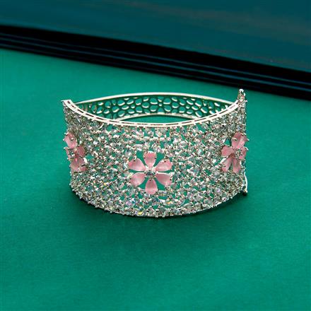 Cz Classic Kada With Rhodium Plating