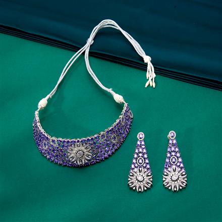 Cz Classic Necklace With Rhodium Plating