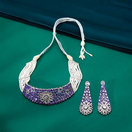 Cz Classic Necklace With Rhodium Plating