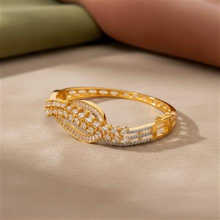 Cz Classic Kada With 2 Tone Rhodium Plating