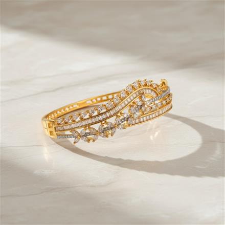 Cz Classic Kada With 2 Tone Rhodium Plating