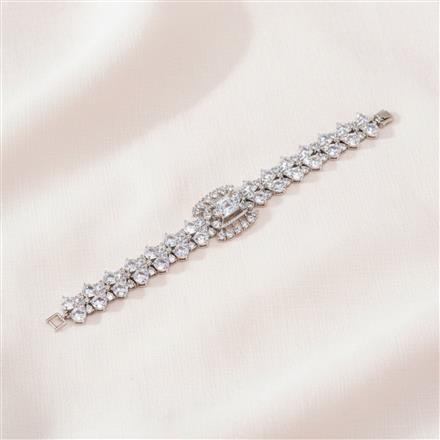 Cz Classic Bracelet With Rhodium Plating