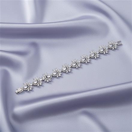 Cz Classic Bracelet With Rhodium Plating