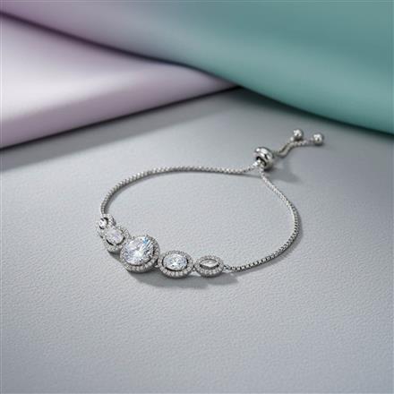 Cz Classic Bracelet With Rhodium Plating