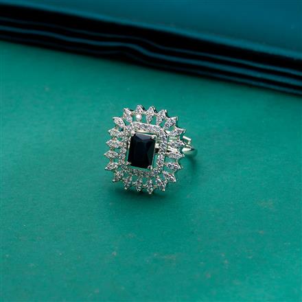 Cz Classic Ring With Rhodium Plating