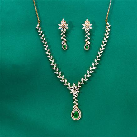 Cz Classic Necklace With 2 Tone Plating