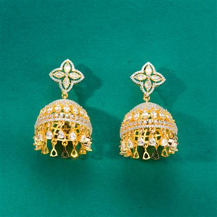 Cz Classic Jhumki With 2 Tone Black Rhodium Plating