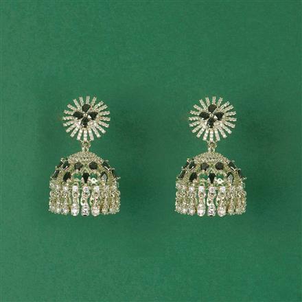 Cz Classic Jhumki With Rhodium Plating