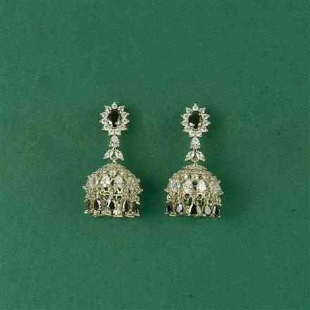 Cz Delicate Jhumki With Rhodium Plating