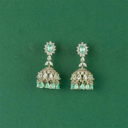 Cz Delicate Jhumki With Rhodium Plating
