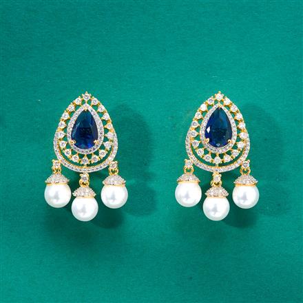 Cz Moti Earring With 2 Tone Plating