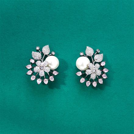Cz Classic Earring With Black Plating
