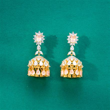 Cz Classic Jhumki With 2 Tone Plating