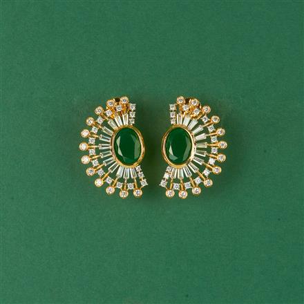 Cz Classic Earring With 2 Tone Plating