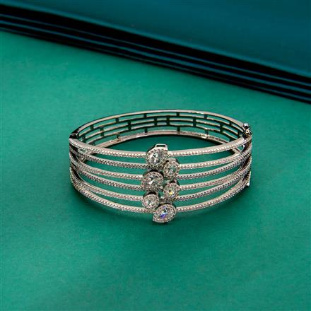 Cz Classic Kada With 2 Tone Black Rhodium Plating