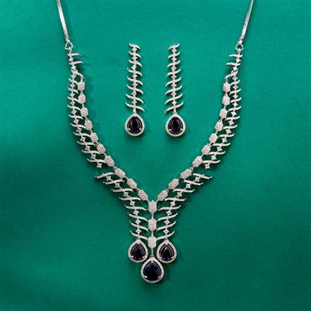 Cz Classic Necklace With Rhodium Plating