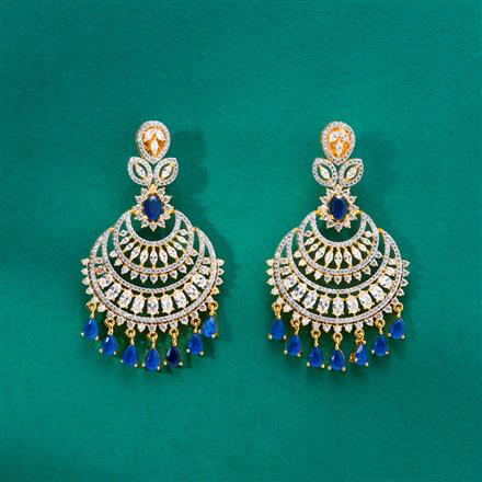 Cz Classic Earring With 2 Tone Plating