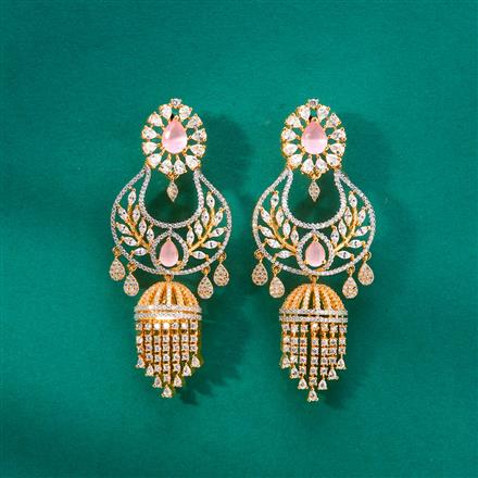 Cz Classic Earring With 2 Tone Plating