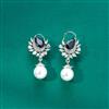 Cz Pearl Earring With Rhodium Plating