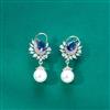 Cz Pearl Earring With Rhodium Plating