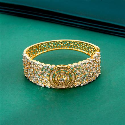 Cz Classic Kada With 2 Tone Rhodium Plating