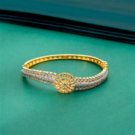 Cz Classic Kada With 2 Tone Black Rhodium Plating