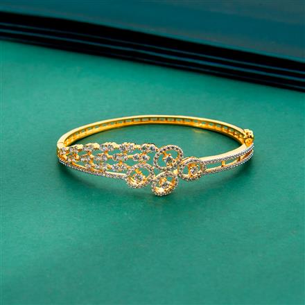 Cz Classic Kada With 2 Tone Rhodium Plating