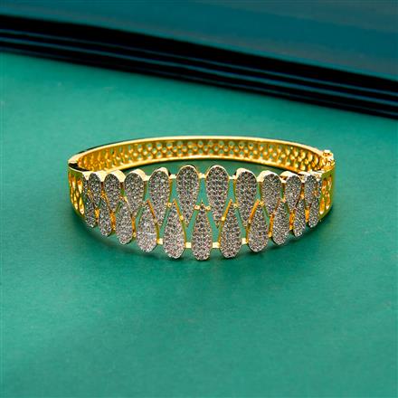 Cz Classic Kada With 2 Tone Rhodium Plating