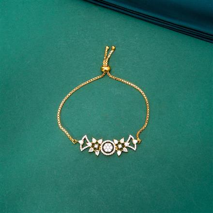 Cz Adjustable Bracelet With 2 Tone Rhodium Plating