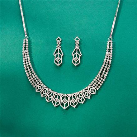 Cz Classic Necklace Set With Mehndi Plating